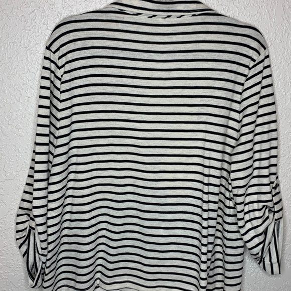 Xhilaration Cream Black Stripe Unlined Cropped Jacket Blazer Women's Si… - Picture 4 of 8